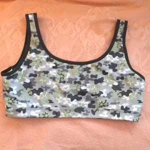 NWOT Asics Flower Camo Print Sports Bra